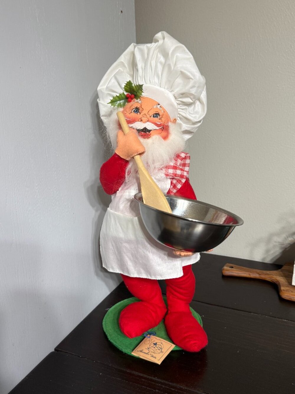 Vintage Annalee 20" Doll Christmas Santa Claus Chef Cook W/ Bowl & Spoon 1989